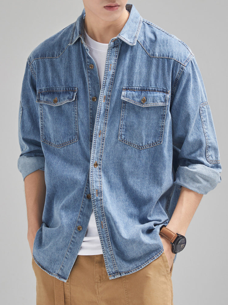 Verona Long Sleeve Cotton Denim Shirt - Sydney Fraiser