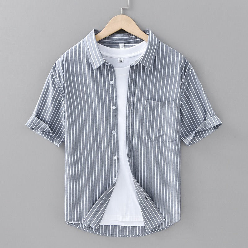 Serino Linen Striped Shirt - Edward Fraiser
