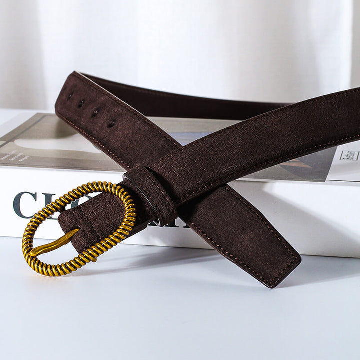 Florence Rope-Buckle Suede Belt