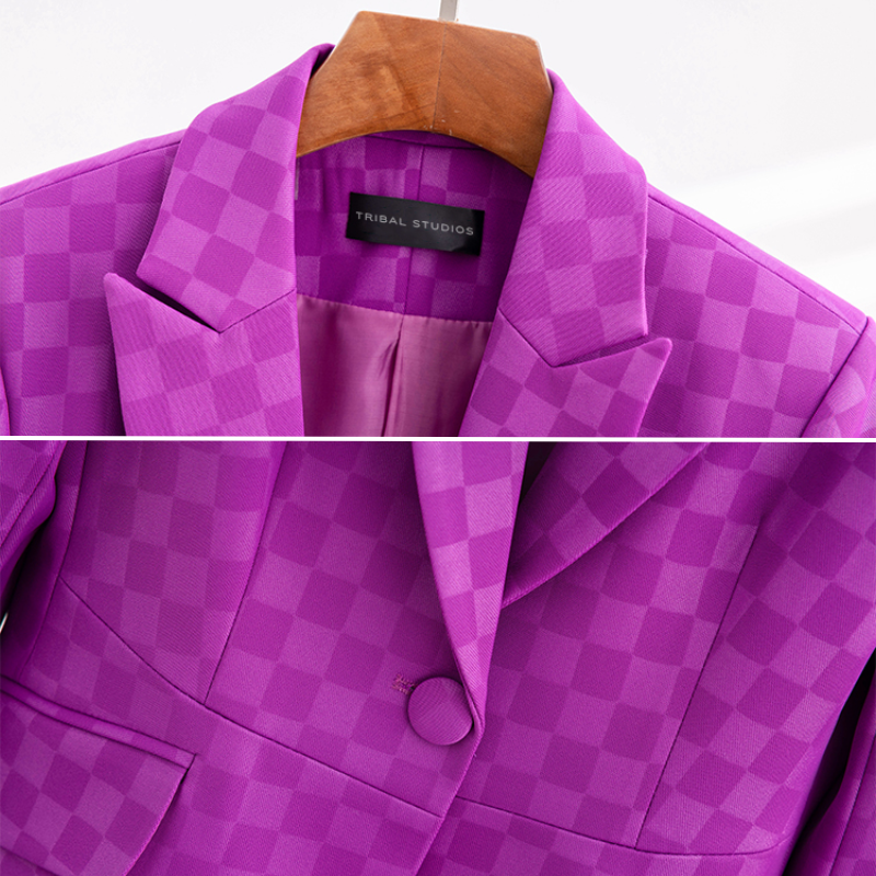 Eva Elegant Plaid Blazer - Edward Fraiser