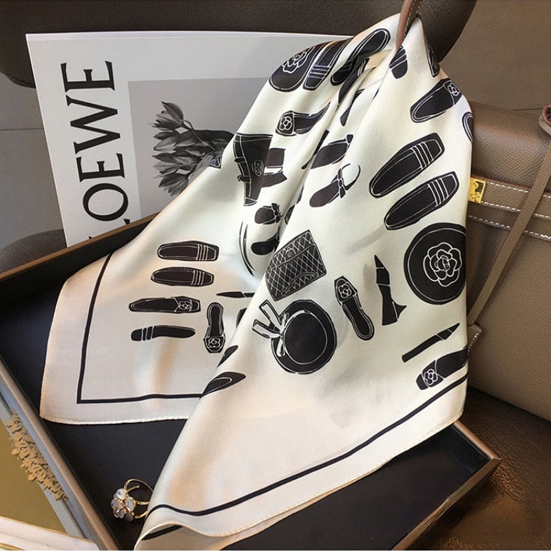 Lyon Silk Patterned Scarf