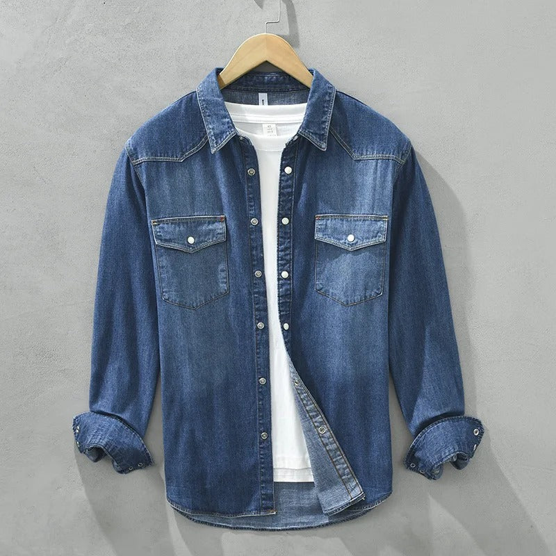 Alessio Cotton Denim Shirt - Sydney Fraiser