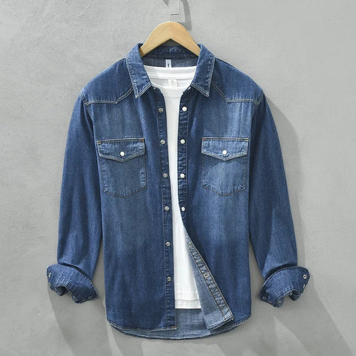 Alessio Cotton Denim Shirt - Sydney Fraiser