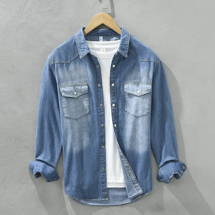 Alessio Cotton Denim Shirt - Sydney Fraiser