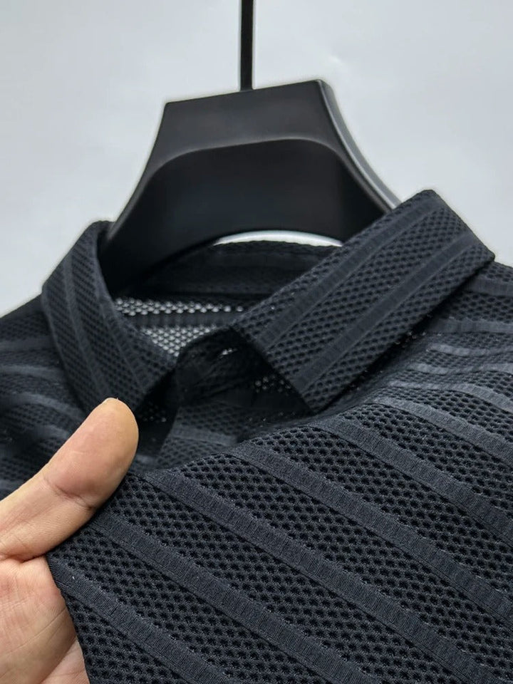 Luxuriously Soft Ace Silk Shirt – Breathable Silk with Unique Mesh Design - Sydney Fraiser