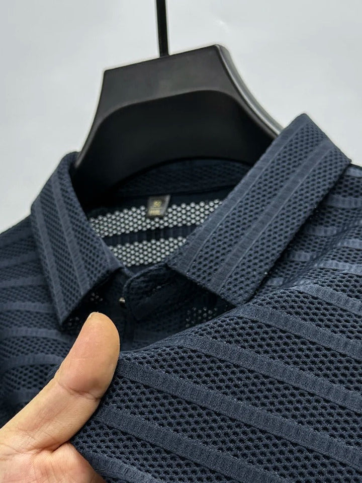 Luxuriously Soft Ace Silk Shirt – Breathable Silk with Unique Mesh Design - Sydney Fraiser