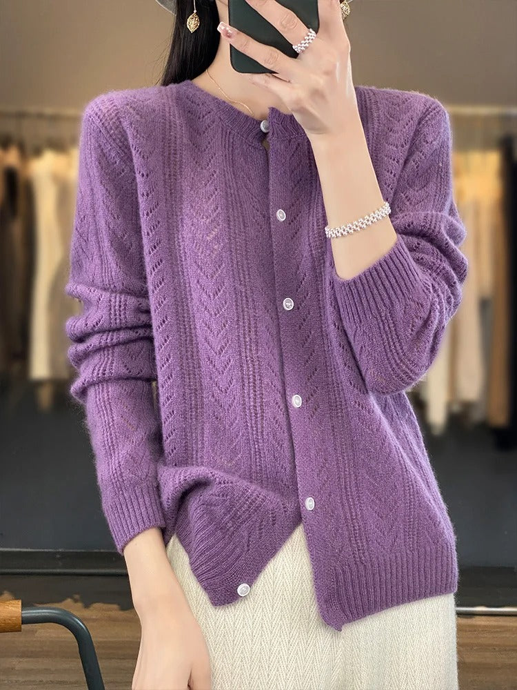 Santorini 100% Wool Cardigan - Sydney Fraiser