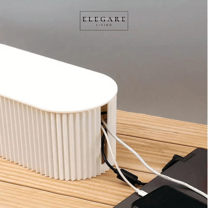 Cable Organizer Box with Lid – Desk Cord Management Solution