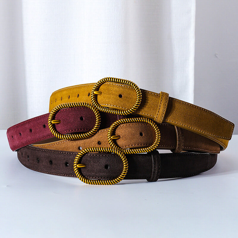 Florence Rope-Buckle Suede Belt