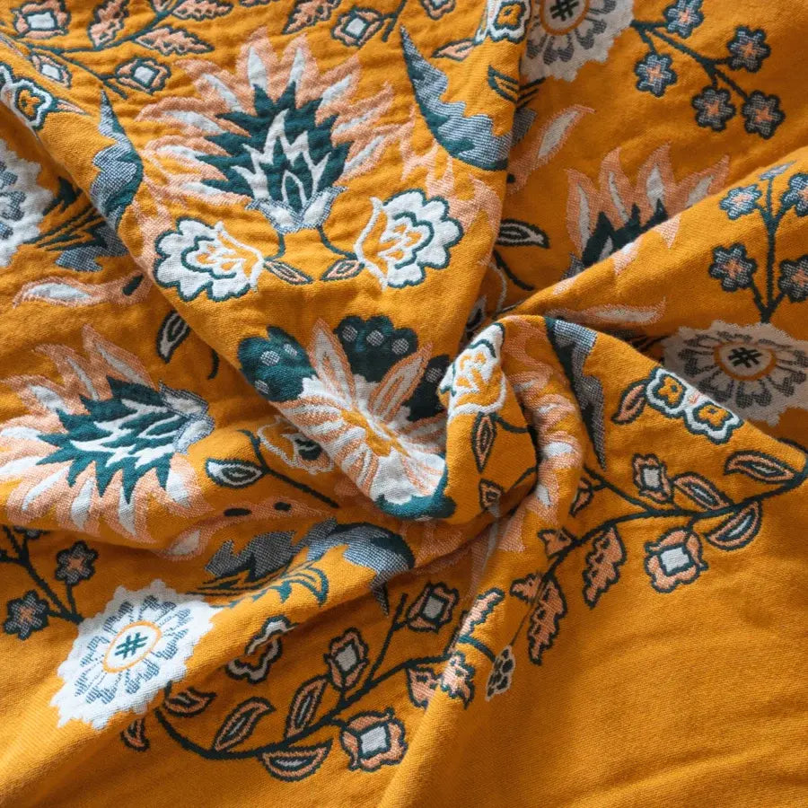 Marais Reversible Cotton Floral Throw Blanket