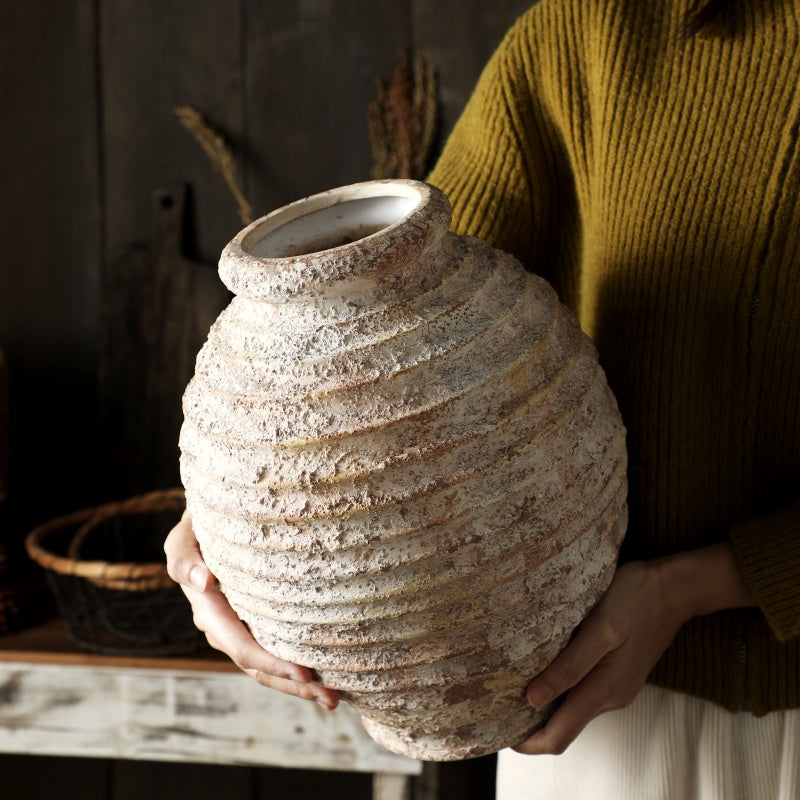 Vintage Rough Clay Pottery Vase