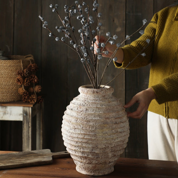 Vintage Rough Clay Pottery Vase