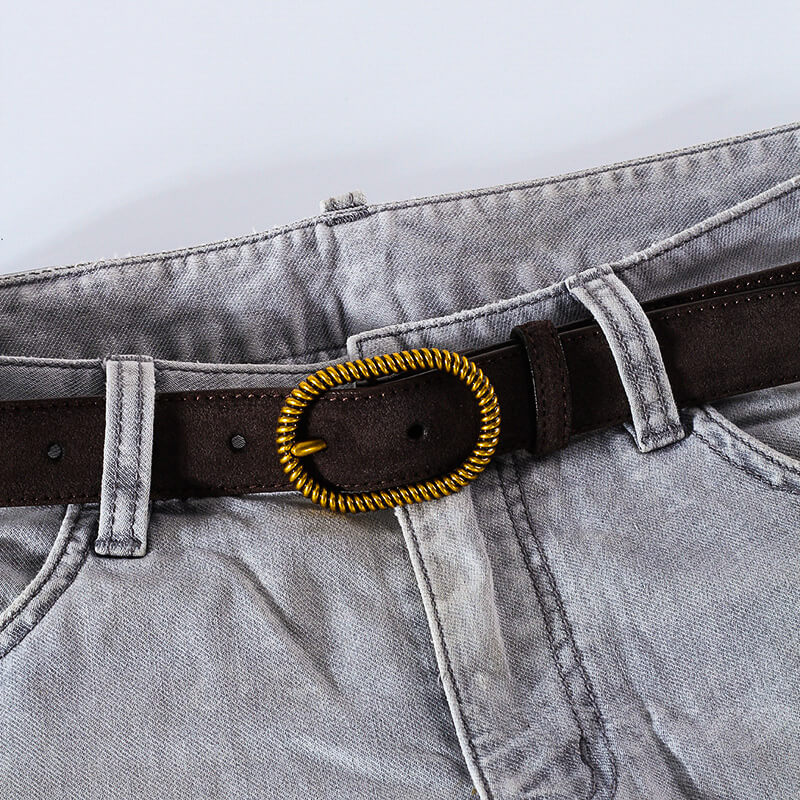 Florence Rope-Buckle Suede Belt