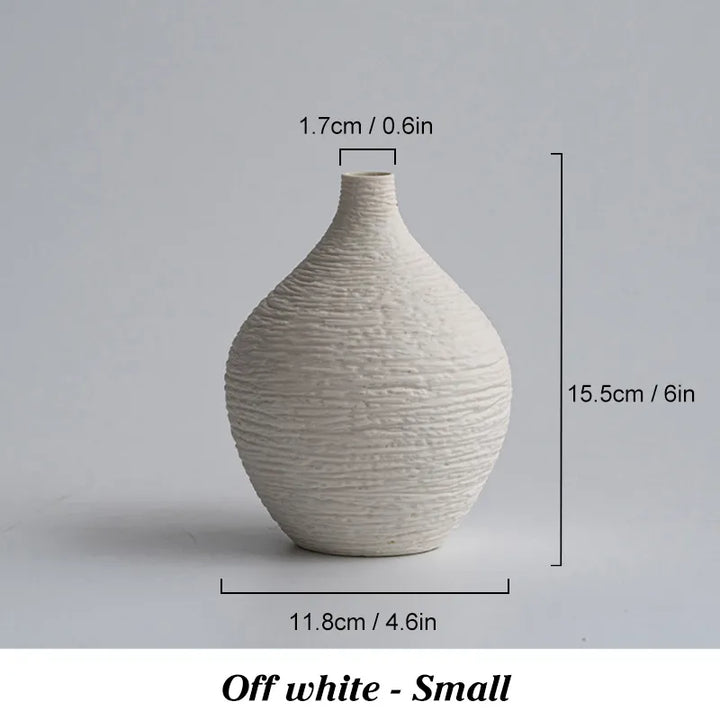 Textured Matte Ceramic Vase – Neutral Minimalist Decor for Modern & Scandinavian Interiors