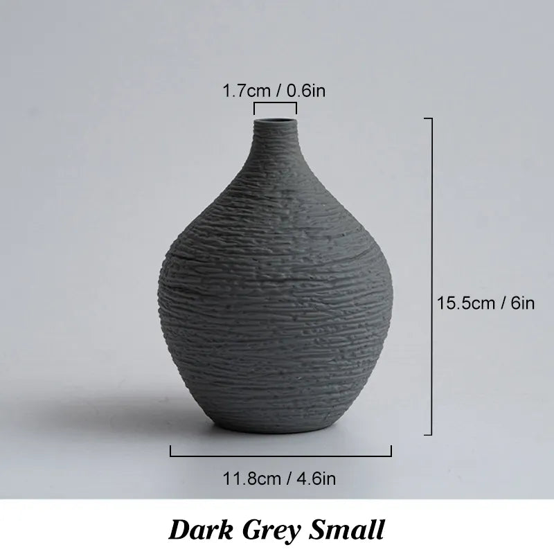 Textured Matte Ceramic Vase – Neutral Minimalist Decor for Modern & Scandinavian Interiors