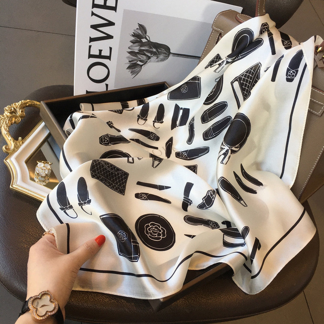 Lyon Silk Patterned Scarf