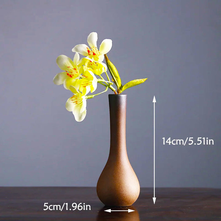 Gradient Glaze Handmade Ceramic Vase – Textured Finish for Modern Floral Styling