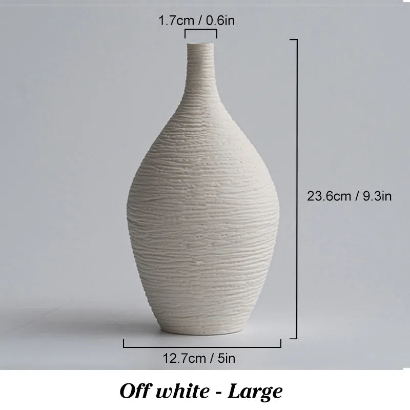 Textured Matte Ceramic Vase – Neutral Minimalist Decor for Modern & Scandinavian Interiors