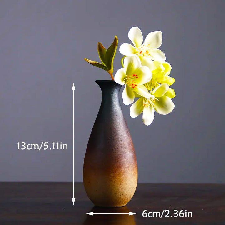 Gradient Glaze Handmade Ceramic Vase – Textured Finish for Modern Floral Styling