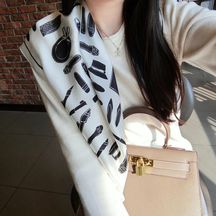 Lyon Silk Patterned Scarf