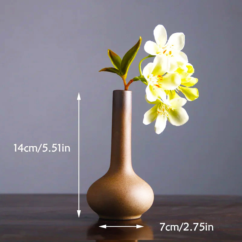 Gradient Glaze Handmade Ceramic Vase – Textured Finish for Modern Floral Styling