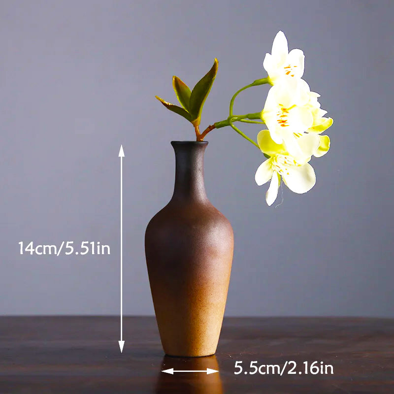 Gradient Glaze Handmade Ceramic Vase – Textured Finish for Modern Floral Styling