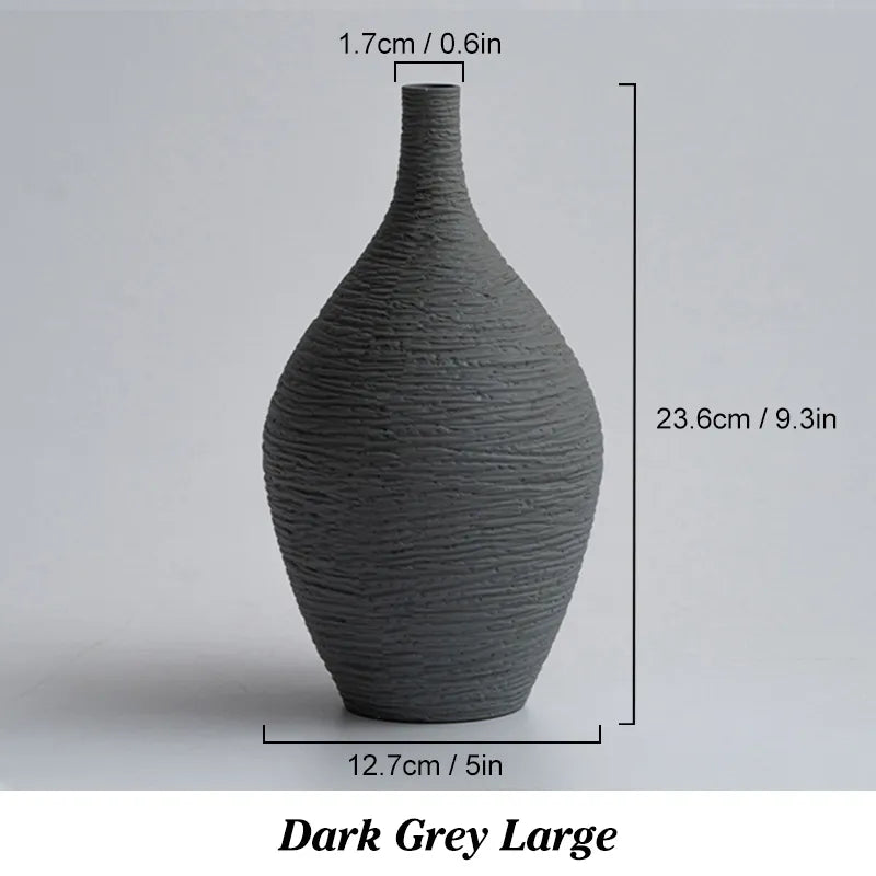 Textured Matte Ceramic Vase – Neutral Minimalist Decor for Modern & Scandinavian Interiors