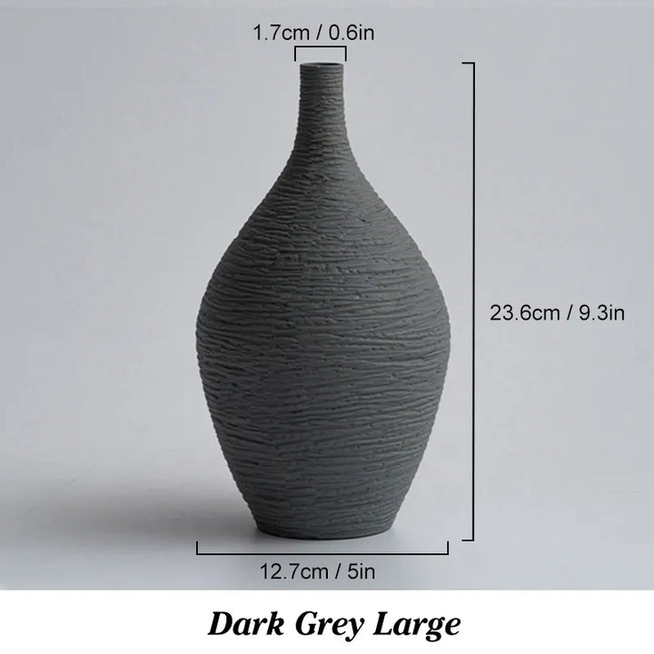 Textured Matte Ceramic Vase – Neutral Minimalist Decor for Modern & Scandinavian Interiors