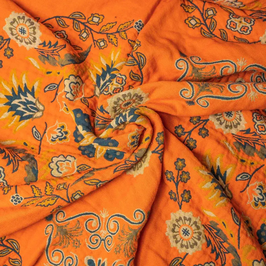 Marais Reversible Cotton Floral Throw Blanket