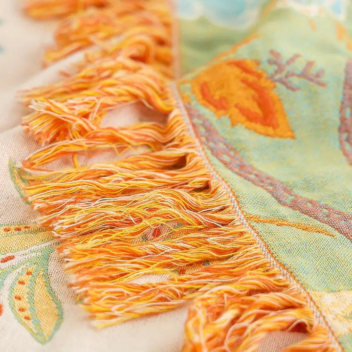 Boho Patterned Throw Blanket – Soft Woven Fringe Sofa & Bed Cover
