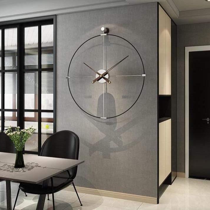 Modern Metal Frameless Wall Clock – Oversized Minimalist Design - Sydney Fraiser