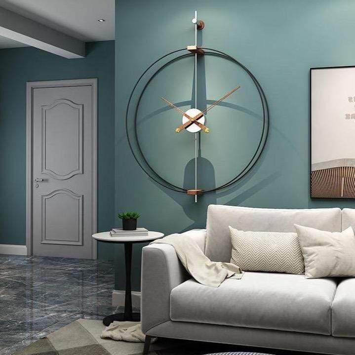 Modern Metal Frameless Wall Clock – Oversized Minimalist Design - Sydney Fraiser